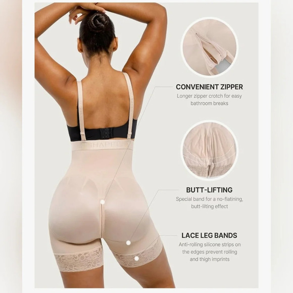 SHAPELLX BOOT-YEAH AirSlim Firm Tummy Compression Shaping Short  #889 - Picture 10 of 11